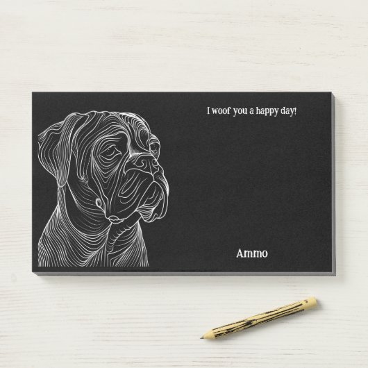 Boerboel Abstrakt Art Dog Name Post-it Klebezettel (Auf Schreibtisch)