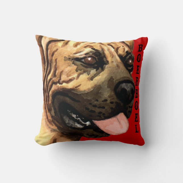 Boerboel Farbblock Kissen (Vorderseite)