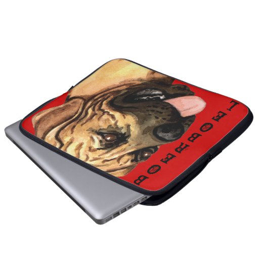 Boerboel-Farbblock Laptopschutzhülle (Vorne Knopf)