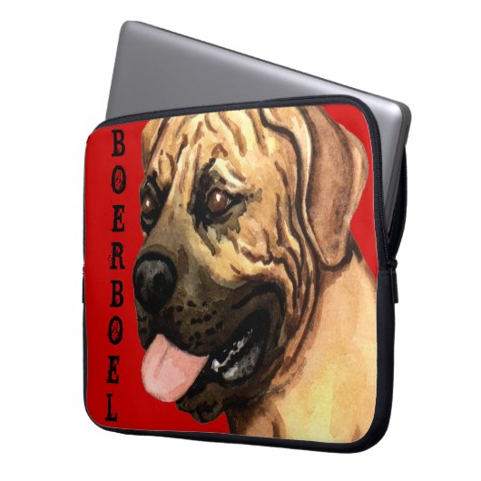 Boerboel-Farbblock Laptopschutzhülle (Vorderseite Links)