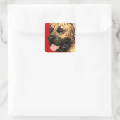 Boerboel-Farbblock Quadratischer Aufkleber (Tasche)