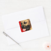 Boerboel-Farbblock Quadratischer Aufkleber (Umschlag)