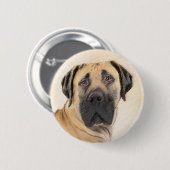Boerboel-Malerei - Niedliche Original Hunde-Kunst Button (Vorne & Hinten)