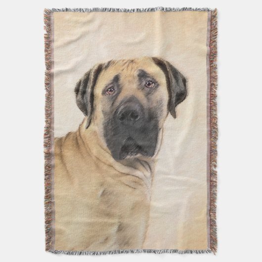 Boerboel-Malerei - Niedliche Original Hunde-Kunst Decke (Vorderseite Vertikal)