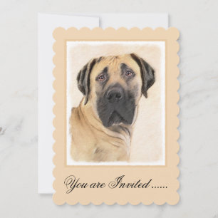 Boerboel-Malerei - Niedliche Original Hunde-Kunst Einladung