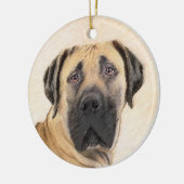 Boerboel-Malerei - Niedliche Original Hunde-Kunst Keramik Ornament (Links)
