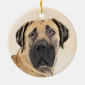 Boerboel-Malerei - Niedliche Original Hunde-Kunst Keramik Ornament (Hinten)