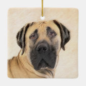 Boerboel-Malerei - Niedliche Original Hunde-Kunst Keramikornament (Rückseite)
