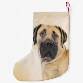 Boerboel-Malerei - Niedliche Original Hunde-Kunst Kleiner Weihnachtsstrumpf (Rückseite)