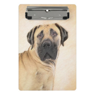 Boerboel-Malerei - Niedliche Original Hunde-Kunst Mini Klemmbrett