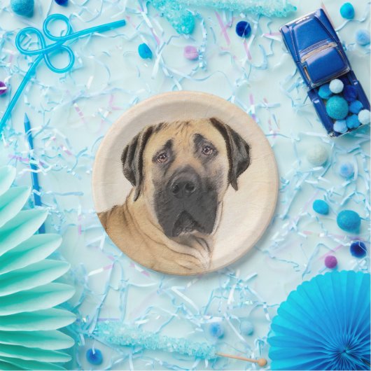 Boerboel-Malerei - Niedliche Original Hunde-Kunst Pappteller (Party)