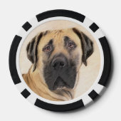 Boerboel-Malerei - Niedliche Original Hunde-Kunst Pokerchips (Rückseite)