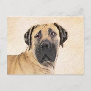 Boerboel-Malerei - Niedliche Original Hunde-Kunst Postkarte