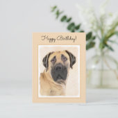 Boerboel-Malerei - Niedliche Original Hunde-Kunst Postkarte (Stehend Vorderseite)
