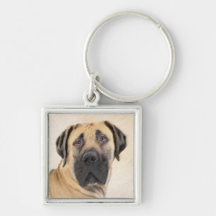 Boerboel-Malerei - Niedliche Original Hunde-Kunst Schlüsselanhänger