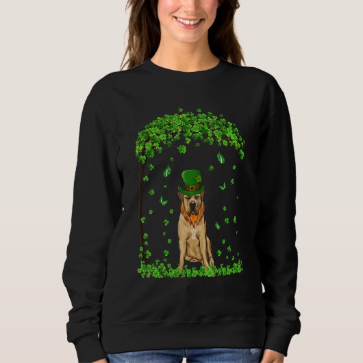 Boerboel St Patricks Day Lover Irish Shamrock Dog Sweatshirt (Vorderseite)