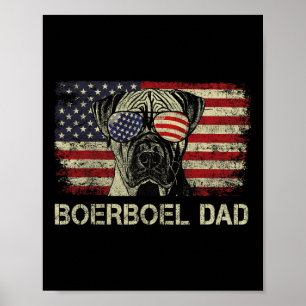 Boerboel Vater Dog liebt amerikanische Flagge 4. J Poster