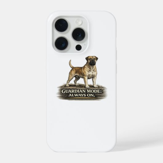 Boerboel – Wachmodus immer aktiviert iPhone Hülle (Rückseite)