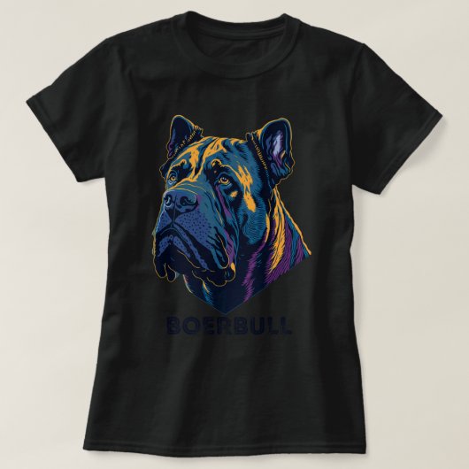 Boerbull Dog Portrait Südafrika Mastiff Breed D T-Shirt (Design vorne)