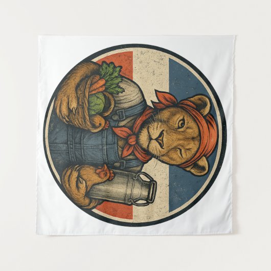 Boerenprotest – Boerin met Trots en Kracht Wandteppich (Vorderseite (Horizontal))