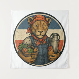 Boerenprotest – Boerin met Trots en Kracht Wandteppich