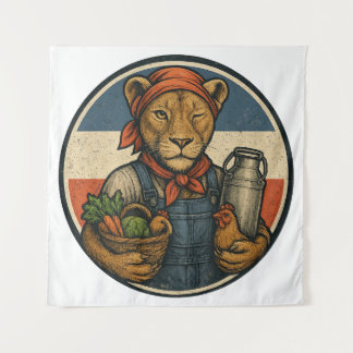 Boerenprotest – Boerin met Trots en Kracht Wandteppich