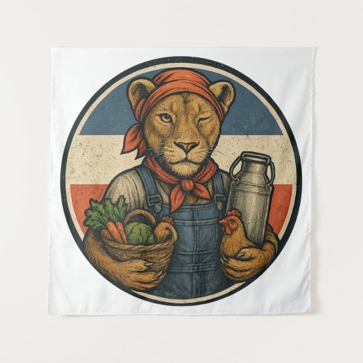 Boerenprotest – Boerin met Trots en Kracht Wandteppich (Vorderseite)