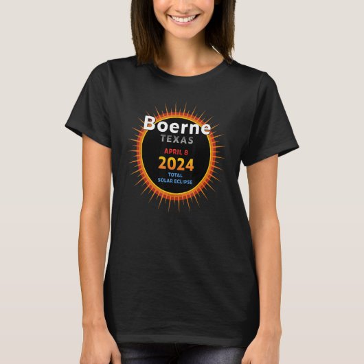 Boerne Texas Total Solar Eclipse 2024 2 T-Shirt (Vorderseite)