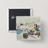 Boerpicknick auf dem mittleren Hügel gestört Button (Vorne & Hinten)