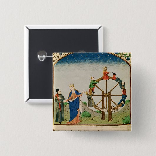 Boethius mit dem Glücksrad Button (Vorne & Hinten)