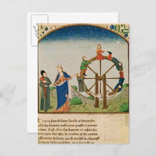Boethius mit dem Glücksrad Postkarte (Vorne/Hinten)