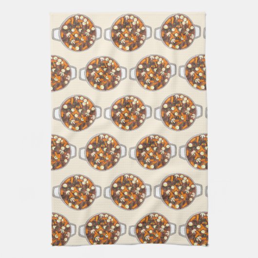 Boeuf Bourguignon Beef Burgundy Stew Französisch F Geschirrtuch (Vertikal)