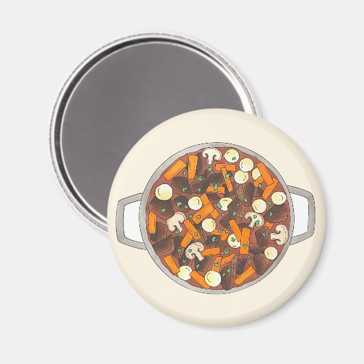 Boeuf Bourguignon Beef Burgundy Stew Französisch F Magnet (Vorderseite/Rückseite)