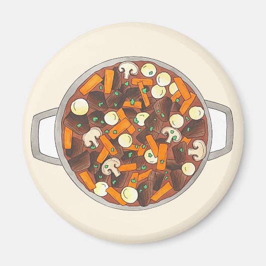 Boeuf Bourguignon Beef Burgundy Stew Französisch F Magnet (Vorne)