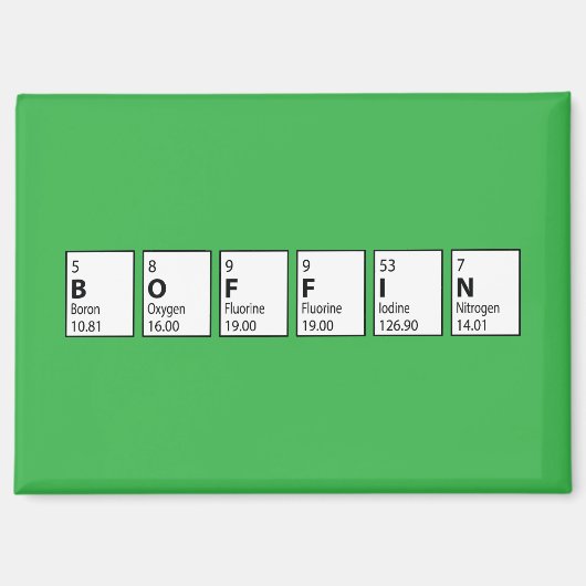 Boffin Egghead Periodensystem Abschluss Magnet (Vorderseite)