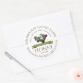 Bog Cranberry Honey Label mit Cranberries Runder Aufkleber (Umschlag)