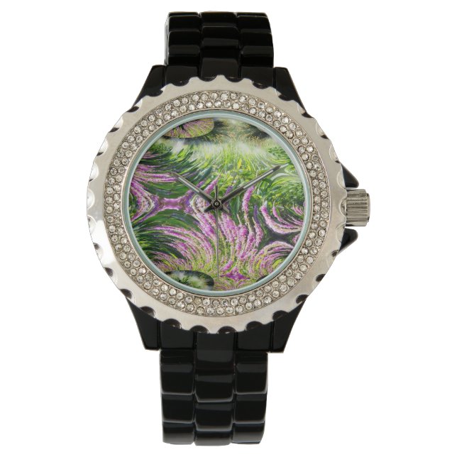 Bog Landscape Fractal Armbanduhr (Vorderseite)