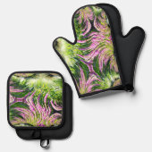 Bog Landscape Fraktal Ofenhandschuh & Topflappen-Set (Vorderseite/Rückseite)
