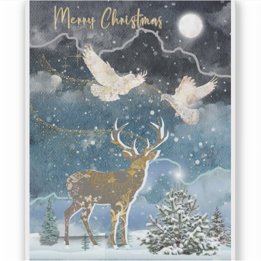 Boganhues Christmas Print Sticker (Vorderseite)