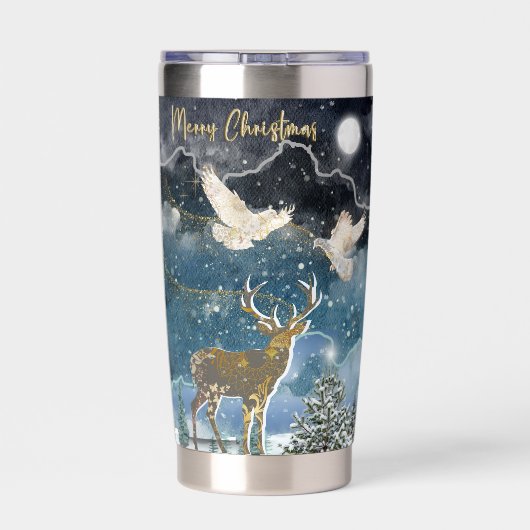 Boganhues Christmas Print Sticker Thermobecher (Rückseite)