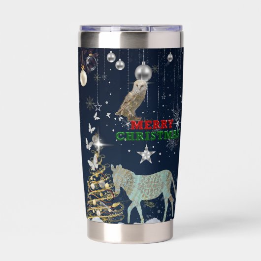 Boganhues Fantasy Print Christmas Sticker Thermobecher (Vorderseite)