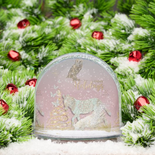 Boganhues Gold Design Animal Print Schneekugeln (Weihnachten)