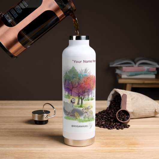 Boganhues Pipa & Marlow Druck Trinkflasche (Kaffee (gedreht))
