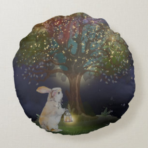 Boganhues "Pipa & Marlow" verzauberter Wald-Druck Rundes Kissen
