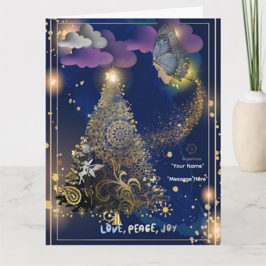 Boganhues Print Christmas Faltkarte Karte (Vorderseite)