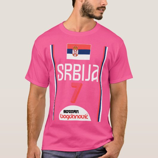 Bogdan Bogdanovic Retro Serbien Euro Basketball Fa T-Shirt (Vorderseite)