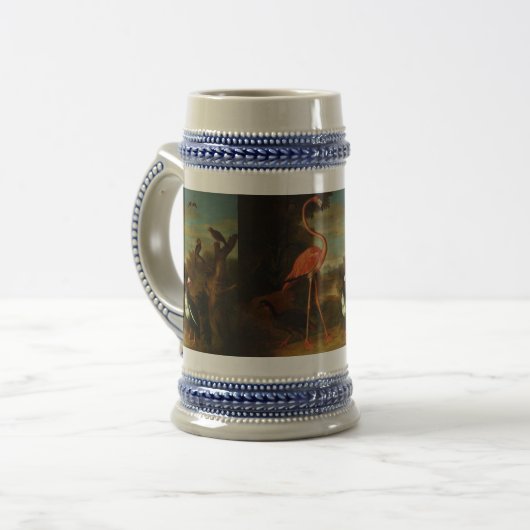 Bogdani Flamingo und andere Vögel in einer Landsch Bierglas (Vorderseite Links)