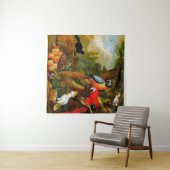 Bogdani Jakob Two Macaws a Cockatoo Wandteppich (Beispiel (Horizontal))