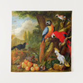 Bogdani Jakob Two Macaws a Cockatoo Wandteppich (Vorderseite)