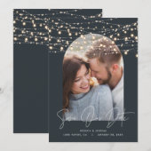 Bogen 1 Foto-Lichterkette Skript moderne Hochzeit Save The Date (Vorne/Hinten)